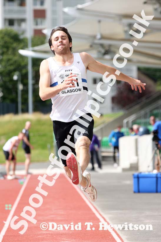 Gary McKay 3rd in the long jump at the Scottish Championships, Scotstoun  Stadium, Glasgow.